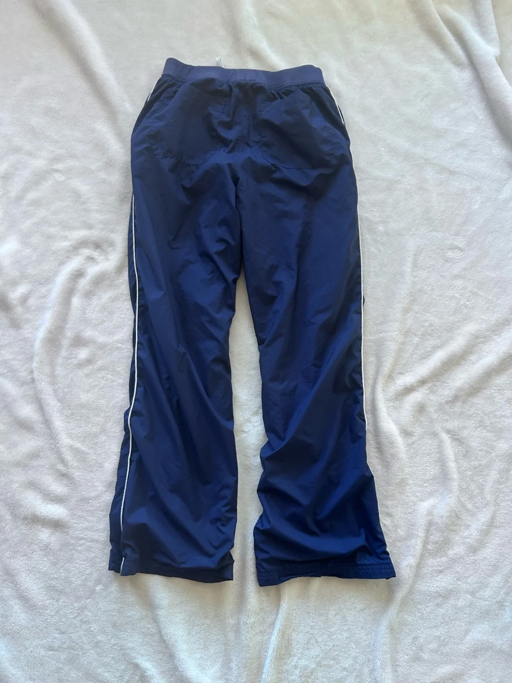 Old Navy Vintage Y2K Navy Blue Girls Jogger Track Pants with White Piping